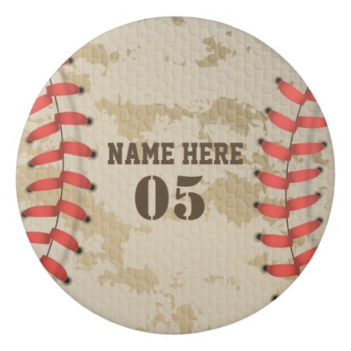 Personalized Vintage Baseball Name Number Retro Eraser