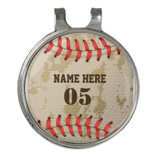 Personalized Vintage Baseball Name Number Retro Golf Hat Clip