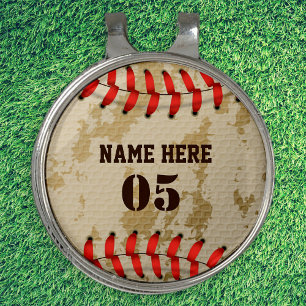 Personalized Vintage Baseball Name Number Retro Golf Hat Clip