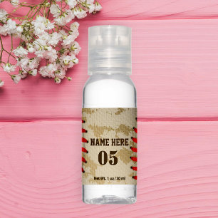 Personalized Vintage Baseball Name Number Retro Hand Sanitizer