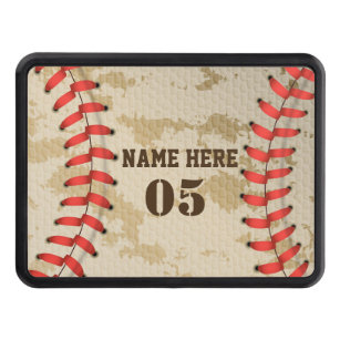 Personalized Vintage Baseball Name Number Retro Hitch Cover