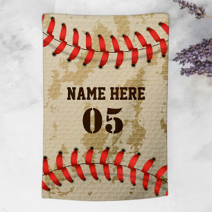 Personalized Vintage Baseball Name Number Retro House Flag