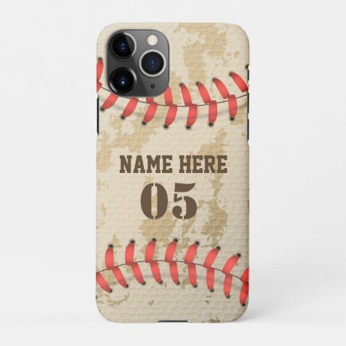 Personalized Vintage Baseball Name Number Retro iPhone 11Pro Case