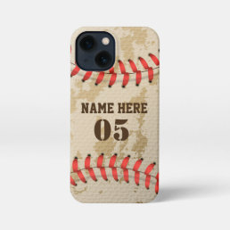 Personalized Vintage Baseball Name Number Retro iPhone 13 Mini Case