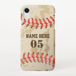 Personalized Vintage Baseball Name Number Retro iPhone XR Case