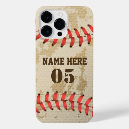 Personalized Vintage Baseball Name Number Retro iPhone 14 Pro Max Case