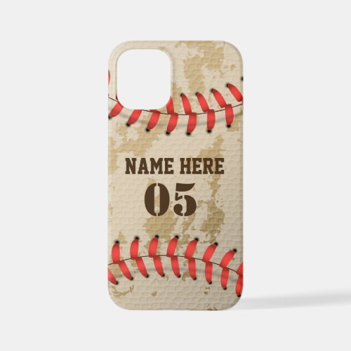Personalized Vintage Baseball Name Number Retro iPhone 12 Mini Case