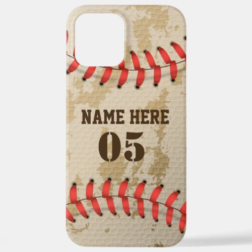 Personalized Vintage Baseball Name Number Retro iPhone 12 Pro Max Case