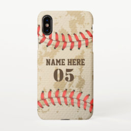 Personalized Vintage Baseball Name Number Retro iPhone XS Case