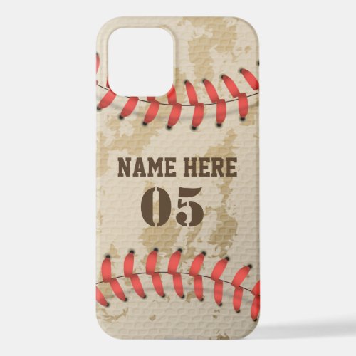 Personalized Vintage Baseball Name Number Retro iPhone 12 Case