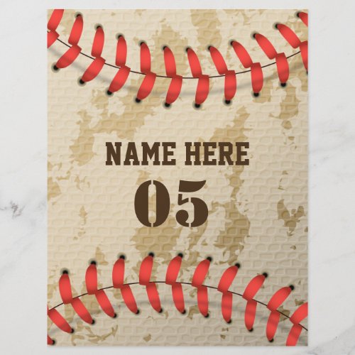 Personalized Vintage Baseball Name Number Retro Letterhead