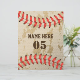 Personalized Vintage Baseball Name Number Retro Letterhead