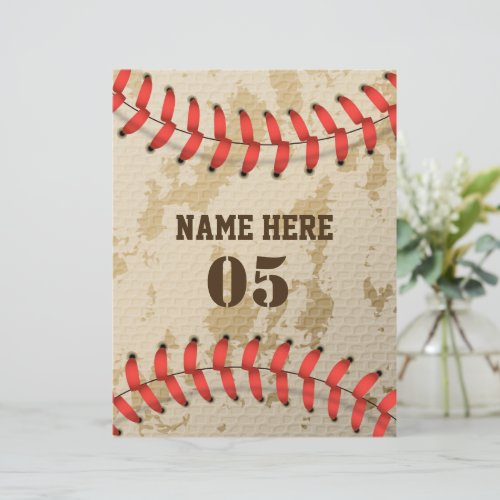 Personalized Vintage Baseball Name Number Retro Letterhead