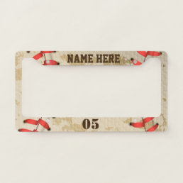 Personalized Vintage Baseball Name Number Retro License Plate Frame