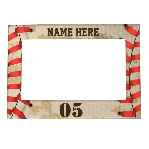 Personalized Vintage Baseball Name Number Retro Magnetic Frame