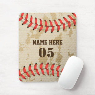 Personalized Vintage Baseball Name Number Retro Mouse Pad