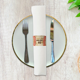 Personalized Vintage Baseball Name Number Retro Napkin Bands