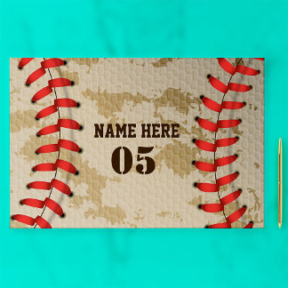 Personalized Vintage Baseball Name Number Retro Paper Pad
