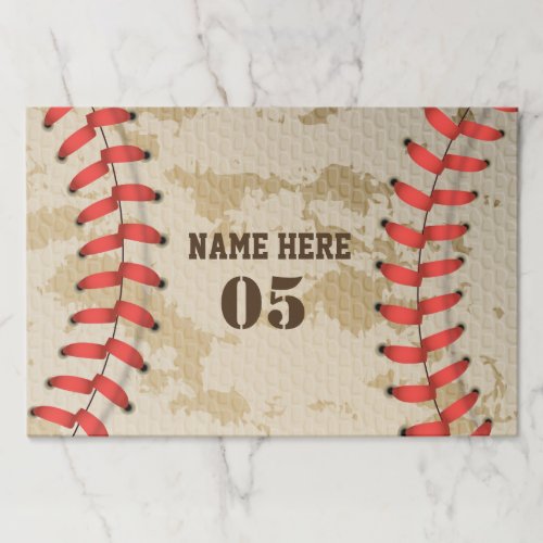 Personalized Vintage Baseball Name Number Retro Paper Pad