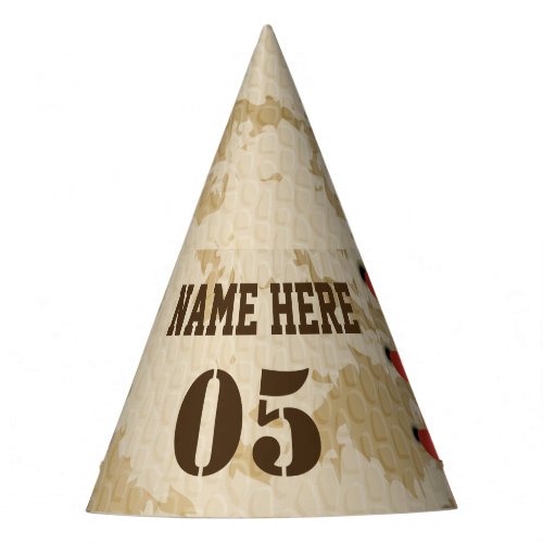 Personalized Vintage Baseball Name Number Retro Party Hat
