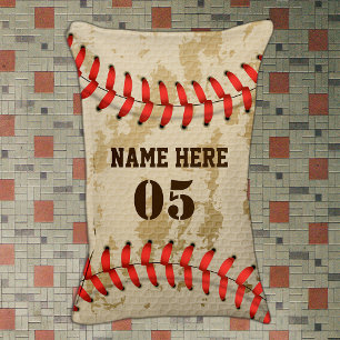 Personalized Vintage Baseball Name Number Retro Pet Bed
