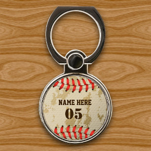 Personalized Vintage Baseball Name Number Retro Phone Ring Stand