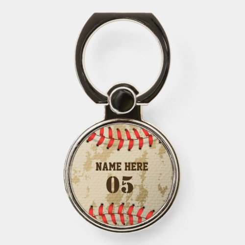 Personalized Vintage Baseball Name Number Retro Phone Ring Stand