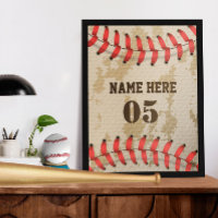 Personalized Vintage Baseball Name Number Retro