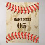 Personalized Vintage Baseball Name Number Retro Poster<br><div class="desc">Personalized vintage baseball name number retro design  can be good for you if you love Baseball. Or it could be a great gift for those who loves baseball.</div>