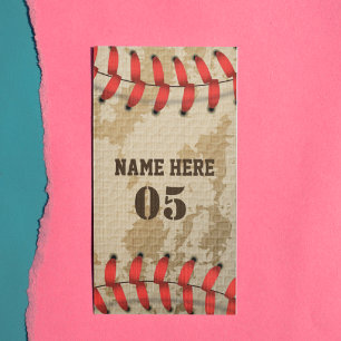 Personalized Vintage Baseball Name Number Retro Rack Card