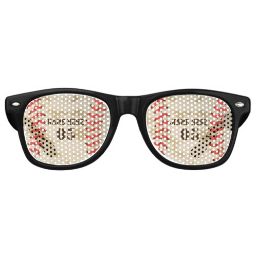 Personalized Vintage Baseball Name Number Retro Retro Sunglasses
