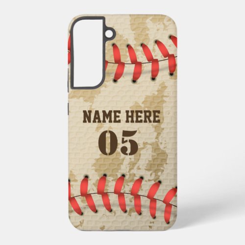 Personalized Vintage Baseball Name Number Retro Samsung Galaxy S22 Case
