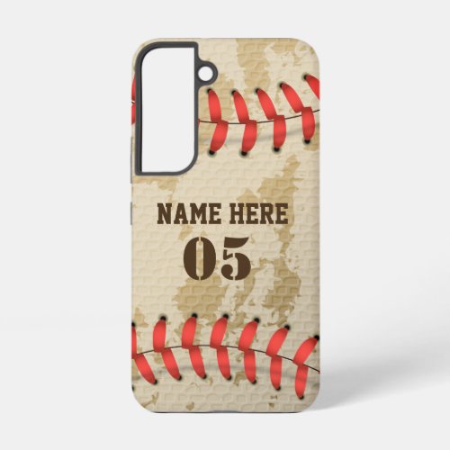 Personalized Vintage Baseball Name Number Retro Samsung Galaxy S22 Case