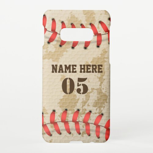 Personalized Vintage Baseball Name Number Retro Samsung Galaxy S10E Case