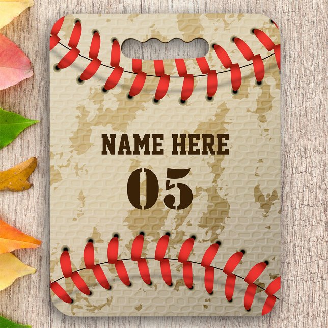 Personalized Vintage Baseball Name Number Retro Seat Cushion (Creator Uploaded)