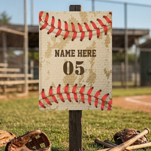 Personalized Vintage Baseball Name Number Retro Sign
