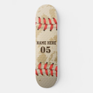 Personalized Vintage Baseball Name Number Retro Skateboard