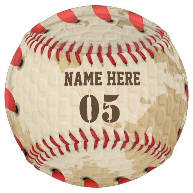 Personalized Vintage Baseball Name Number Retro Softball (Back)