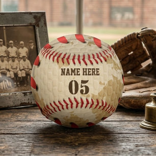 Personalized Vintage Baseball Name Number Retro Softball