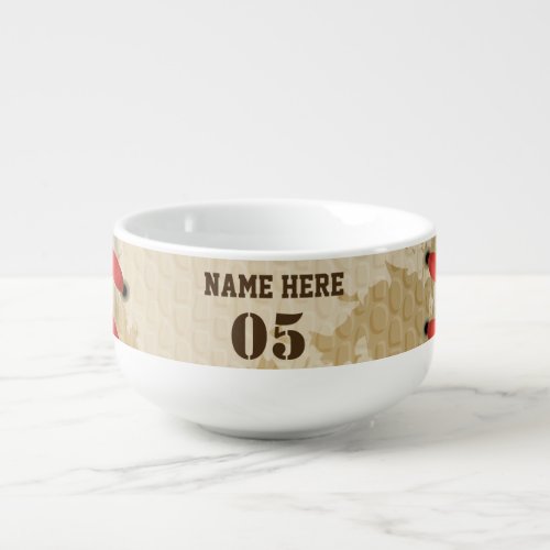 Personalized Vintage Baseball Name Number Retro Soup Mug