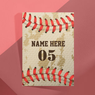 Personalized Vintage Baseball Name Number Retro Stationery