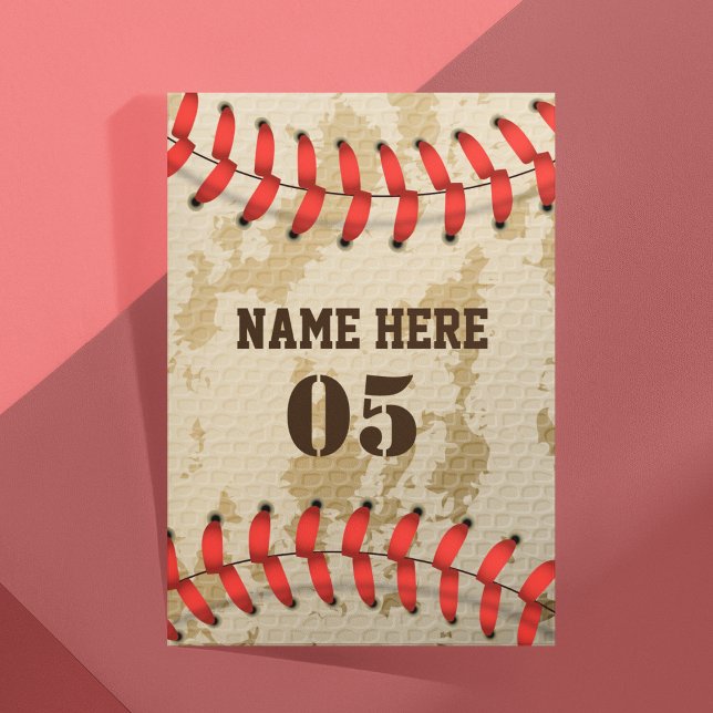 Personalized Vintage Baseball Name Number Retro Stationery (Creator Uploaded)
