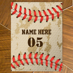 Personalized Vintage Baseball Name Number Retro Tablecloth