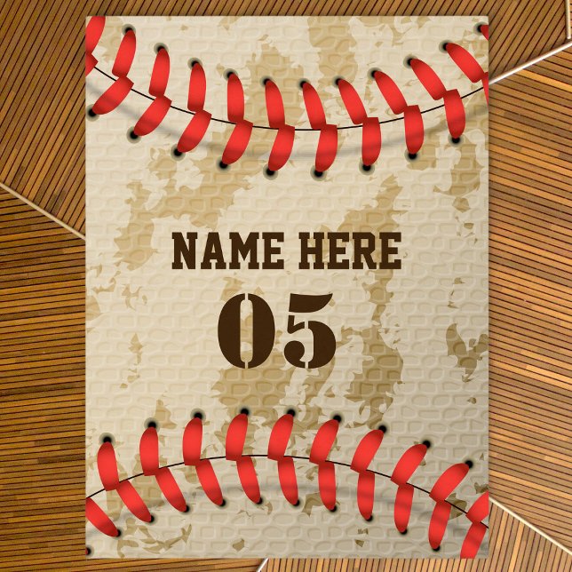 Personalized Vintage Baseball Name Number Retro Tablecloth (Creator Uploaded)