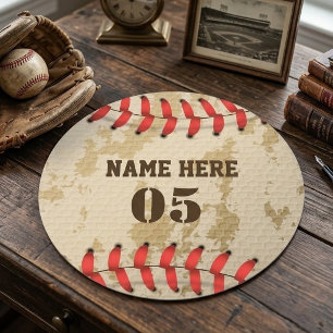 Personalized Vintage Baseball Name Number Retro Tag