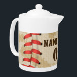 Personalized Vintage Baseball Name Number Retro Teapot<br><div class="desc">Personalized vintage baseball name number retro design  can be good for you if you love Baseball. Or it could be a great gift for those who loves baseball.</div>