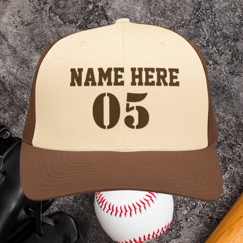 Personalized Vintage Baseball Name Number Retro Trucker Hat