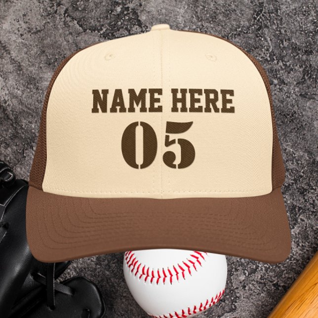Personalized Vintage Baseball Name Number Retro Trucker Hat (Creator Uploaded)