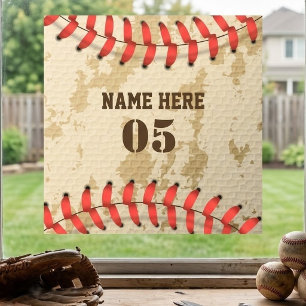 Personalized Vintage Baseball Name Number Retro Window Cling