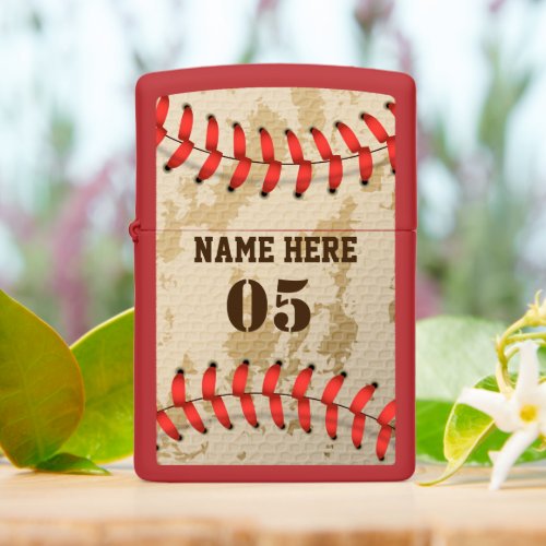 Personalized Vintage Baseball Name Number Retro Zippo Lighter